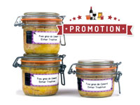 Promotion<br> 3 foie gras de canard entier - 480 gr