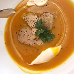 Velouté de potiron au foie gras