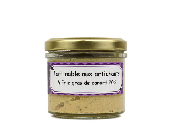 Tartinable aux Artichauts<br>20% de foie gras - 100 gr