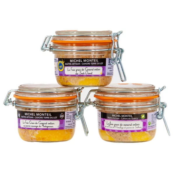 Promo ! Trio de Foie Gras de canard entier aux poivres variés